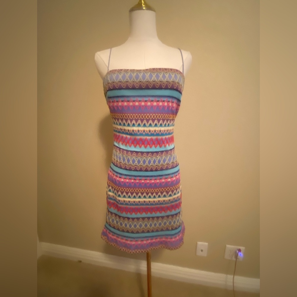 TCEC Colorful Striped Mini Dress